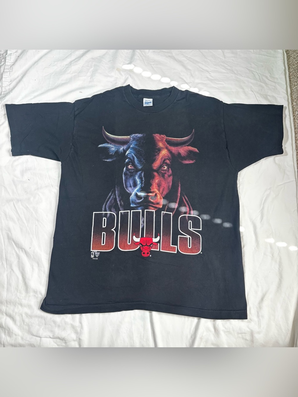 Vintage Salem Sportswear Chicago Bulls T Shirt Sz XL Black 90s NBA Made in